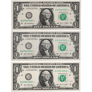 2021-D Consecutively Numbered $1 Federal Reserve Star Note Set Main Image