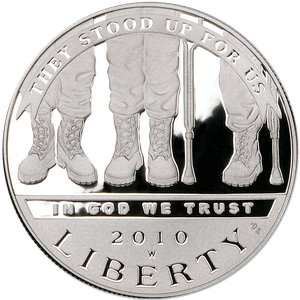2010-W American Veterans Disabled for Life Commemorative Silver Dollar Main Image