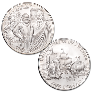 2007-P 400th Anniversary of the Founding of Jamestown Commemorative Silver Dollar Main Image