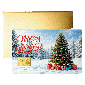 Merry Christmas Gold Coin Greeting Card Main Image