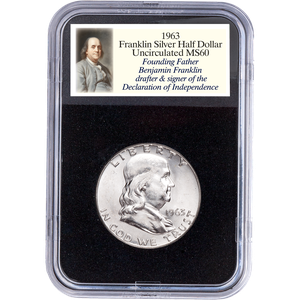 1963 Franklin Silver Half Dollar in Founding Father Deluxe Holder Main Image