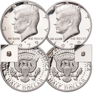1979-S Clear and Filled Kennedy Half Dollar Set Main Image