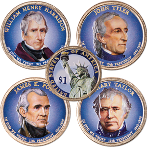 Buy All 4 Colorized 2009 Presidential Dollars Main Image