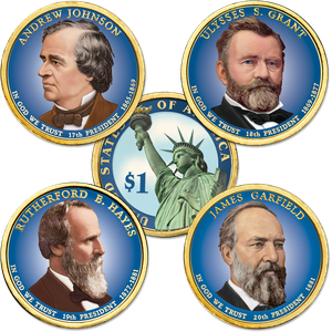 Buy All 4 Colorized 2011 Presidential Dollars Main Image