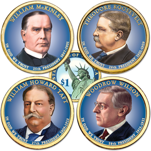 Buy All 4 Colorized 2013 Presidential Dollars Main Image