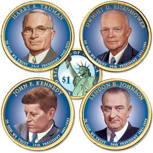 Buy All 4 Colorized 2015 Presidential Dollars Main Image