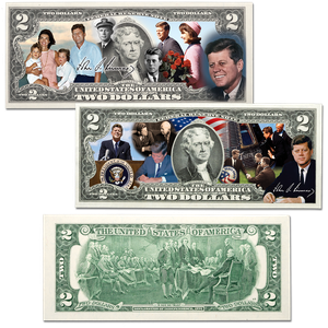 Colorized John F. Kennedy $2 Federal Reserve Note Set Main Image