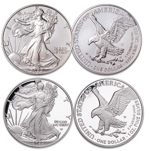 2022-W Burnished & Proof American Silver Eagles Main Image