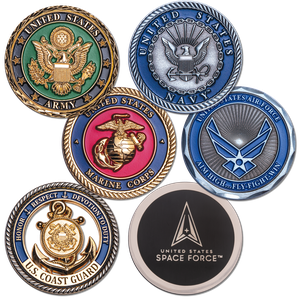 Six Military Branches Challenge Coins Main Image