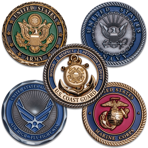 Five Military Branches Challenge Coin Main Image