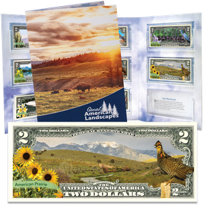 Colorized $2 Federal Reserve Note Great American Landscapes Set Main Image