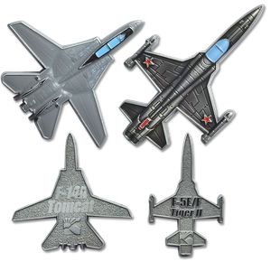 3D-Shaped Challenge Coin - "Tomcat" & "MiG-28" Main Image