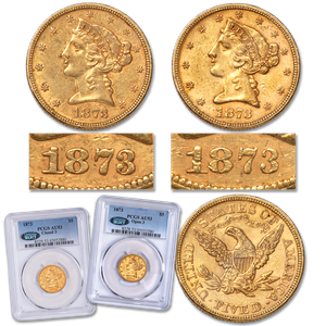 1873 $5 Liberty Head Gold Piece Set Main Image