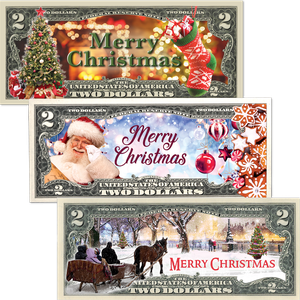Colorized $2 Note Christmas Card Collection Main Image