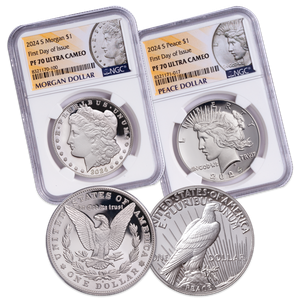 2024-S Morgan & Peace Silver Dollars, First Day of Issues Main Image
