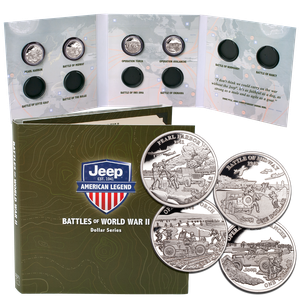 2025 Jeep Battles of WWII Liberia $1 Series, Coins with Folder Main Image