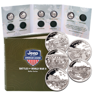 2025 Jeep Battles of WWII Liberia $1 Series, Coins with Folder Main Image