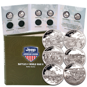2025 Jeep Battles of WWII Liberia $1 Series, Coins with Folder Main Image