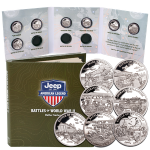 2025 Jeep Battles of WWII Liberia $1 Series, Coins with Folder Main Image