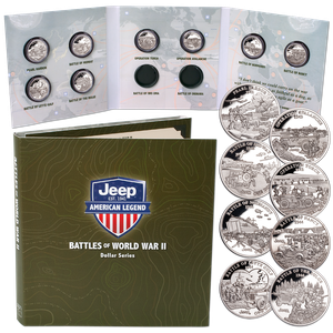 2025 Jeep Battles of WWII Liberia $1 Series Coins with Folder Main Image