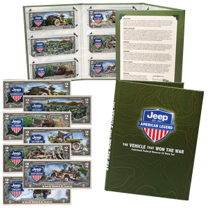 Colorized Jeep $2 Federal Reserve Notes with Folder Main Image