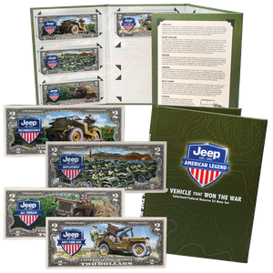 Colorized Jeep $2 Federal Reserve Notes with Folder Main Image