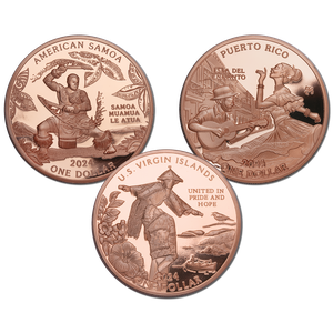 2024 Liberia 5 oz. Copper $1 U.S. Territories Set Main Image