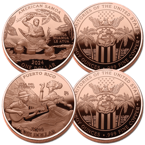 2024 Liberia 5 oz. Copper $1 U.S. Territories Set Main Image