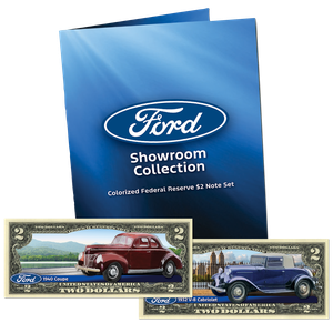 Colorized Ford $2 Notes with Folder Main Image