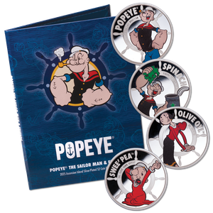 2025 Ascension Island Silver-Plated $2 Popeye® Coins with Folder Main Image