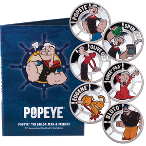 2025 Ascension Island Silver-Plated $2 Popeye® Coins with Folder Main Image