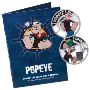 2025 Ascension Island Silver-Plated $2 Popeye® Coins with Folder Main Image