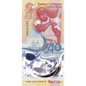 ND 2023 Eastern Caribbean States 2 Dollar Commemorative Bank Note Main Image