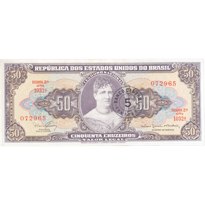 ND (1966-67) Brazil 5 Centavos over 50 Cruzeiros UNC Main Image