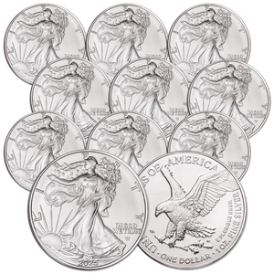 2025 Ten $1 American Silver Eagles Main Image