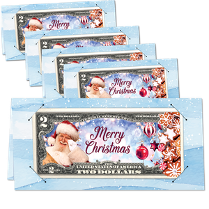 Five Colorized Note Merry Christmas Cards Main Image