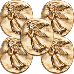 Five Gold-Plated Guardian Angel Pocket Charms Main Image