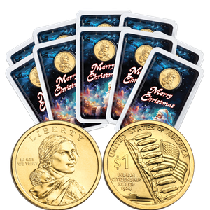 2024 Ten Native American Dollars in Merry Christmas Showpaks Main Image