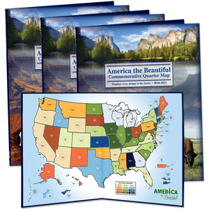 2010-2021 America's National Park Quarter Series Colorful Map Folder Main Image