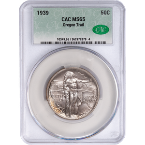 1939 Oregon Trail Silver Commemorative Half Dollar Main Image