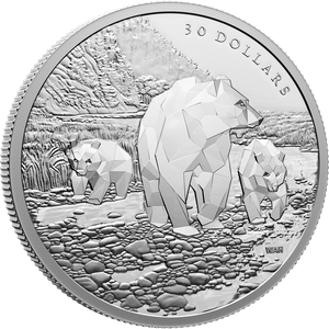 2023 Canada 2 oz. Silver $30 Multifaceted Grizzly Bears Main Image