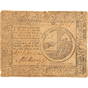 1776 $2 Continental Currency Main Image