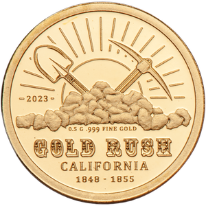 2023 Congo 1/2 g Gold 100 Francs CFA California Gold Rush Main Image