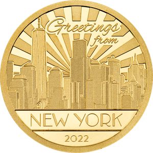 2022 Cook Islands 1/2 gram Gold $5 Big City Lights - New York Main Image