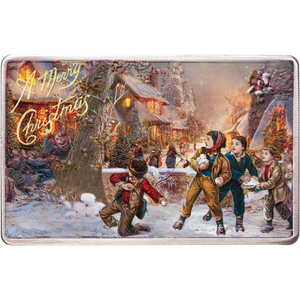 2023 Cameroon 500 Francs CFA Santa Postcard - Snowball Fight Main Image