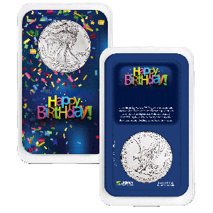 Personalized Happy Birthday 2026 American Silver Eagle Showpak Main Image