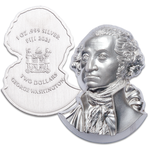 2021 Fiji 1 oz. Silver $2 Heroes of History, George Washington Main Image