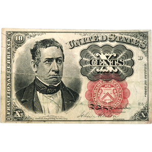 1862-1876 10¢ Fractional Currency, Very Good/Better Main Image