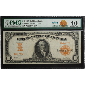 1907 $10 Gold Certificate, Large Size Main Image