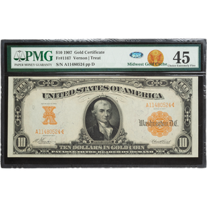 ﻿1907 $10 Gold Certificate Main Image